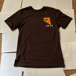 Nike Dark Brown Tee with Orange and Green Details